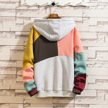 Mason | Men's Hoodie – Patchwork Design & Kangaroo Pocket