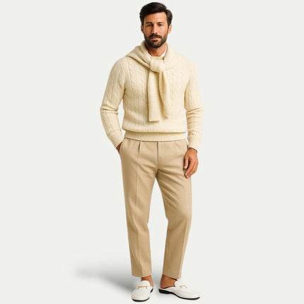 Men’s Backless Loafers with Apron Toe and Metal Detail