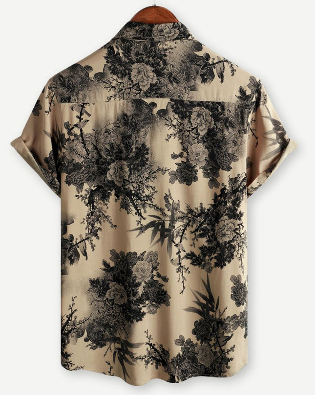Men’s Botanical Print Short Sleeve Shirt