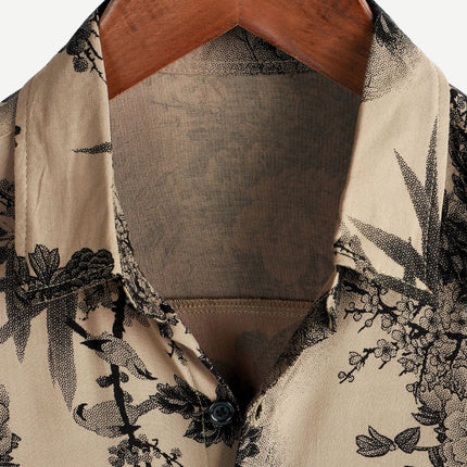 Men’s Botanical Print Short Sleeve Shirt