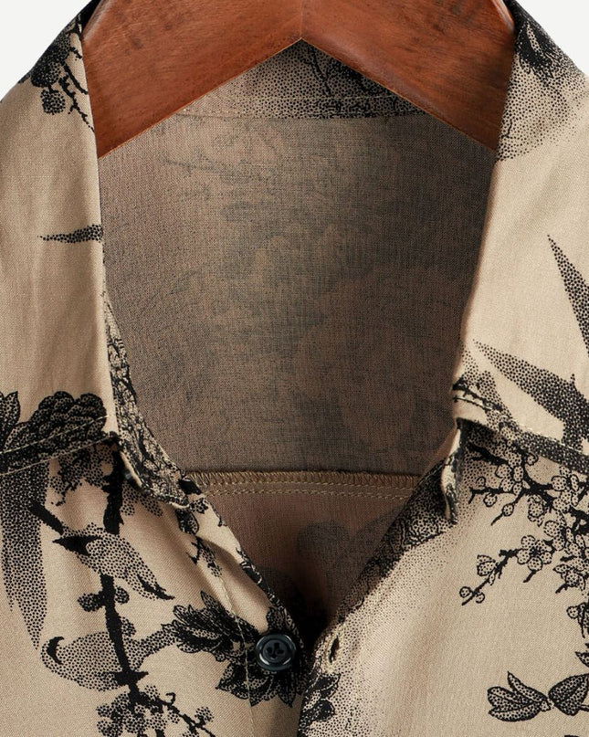 Men’s Botanical Print Short Sleeve Shirt