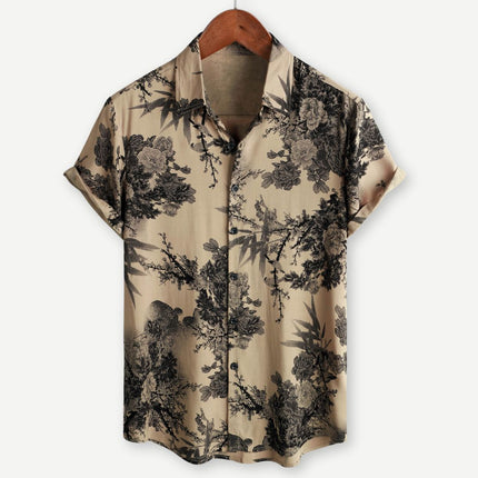 Men’s Botanical Print Short Sleeve Shirt