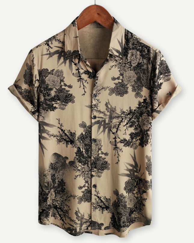 Men’s Botanical Print Short Sleeve Shirt