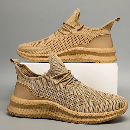 Men’s Breathable Knit Lace-Up Sneakers
