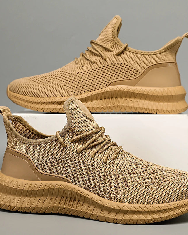 Men’s Breathable Knit Lace-Up Sneakers