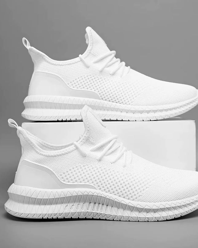 Men’s Breathable Knit Lace-Up Sneakers
