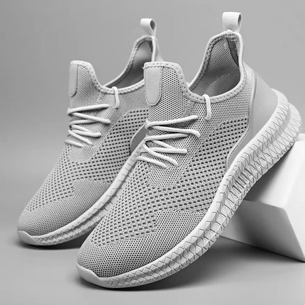 Men’s Breathable Knit Lace-Up Sneakers