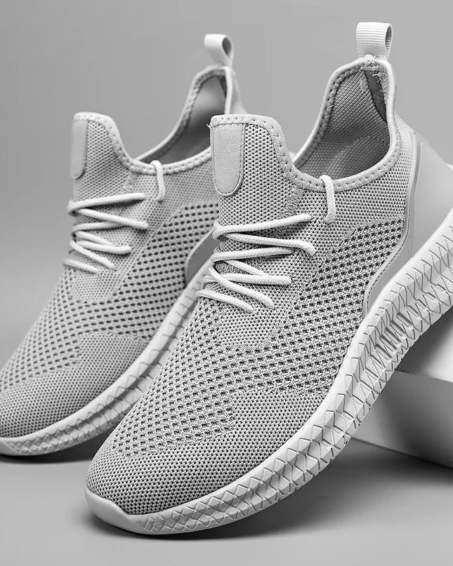 Men’s Breathable Knit Lace-Up Sneakers