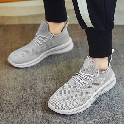Men’s Breathable Knit Lace-Up Sneakers