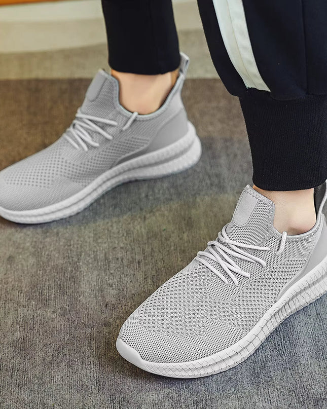 Men’s Breathable Knit Lace-Up Sneakers