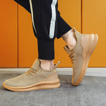 Men’s Breathable Knit Lace-Up Sneakers