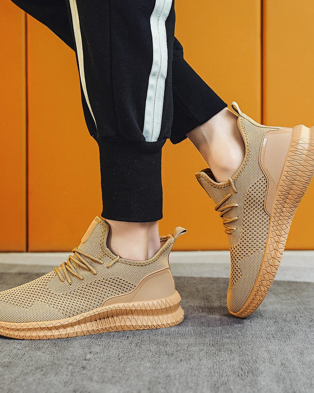 Men’s Breathable Knit Lace-Up Sneakers