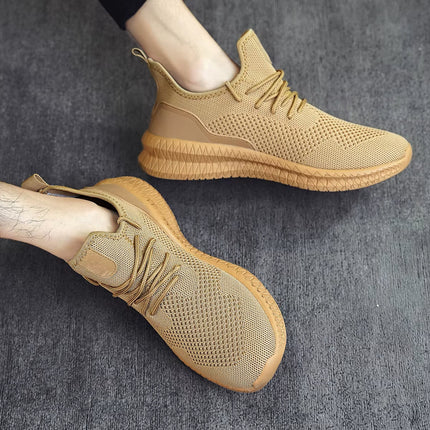 Men’s Breathable Knit Lace-Up Sneakers