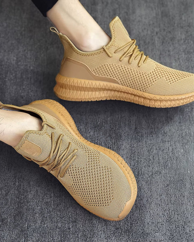 Men’s Breathable Knit Lace-Up Sneakers