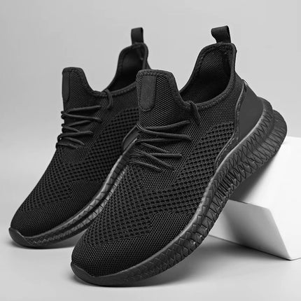 Men’s Breathable Knit Lace-Up Sneakers