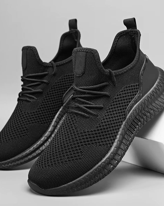 Men’s Breathable Knit Lace-Up Sneakers