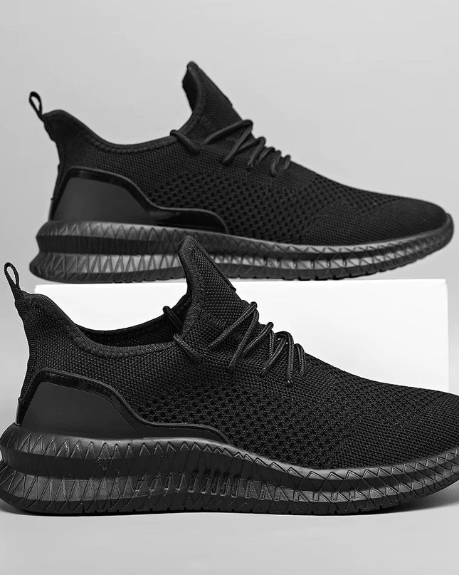 Men’s Breathable Knit Lace-Up Sneakers