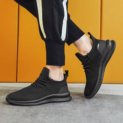 Men’s Breathable Knit Lace-Up Sneakers