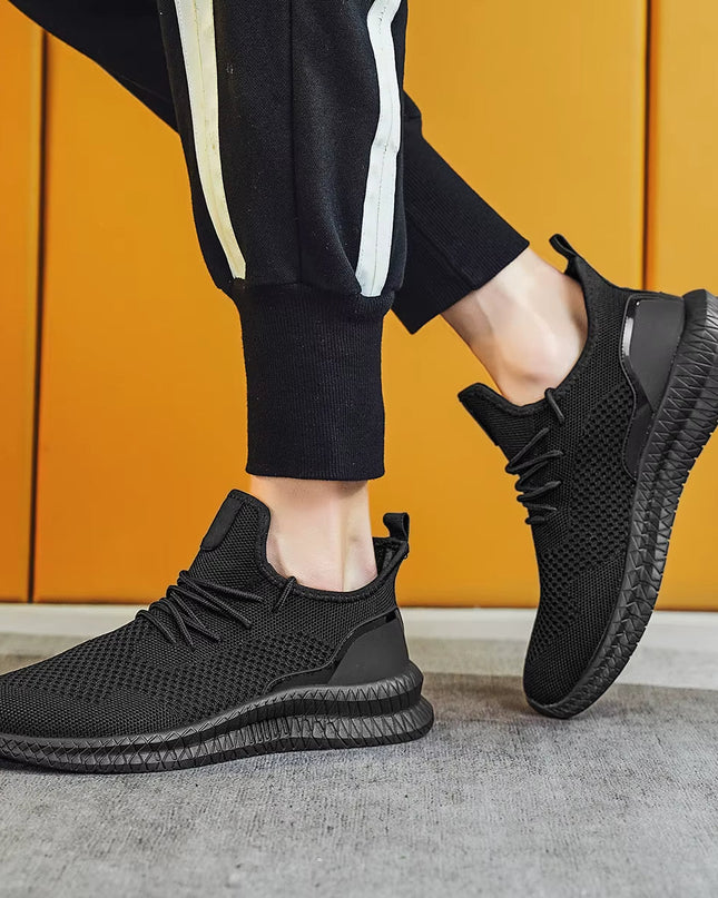 Men’s Breathable Knit Lace-Up Sneakers