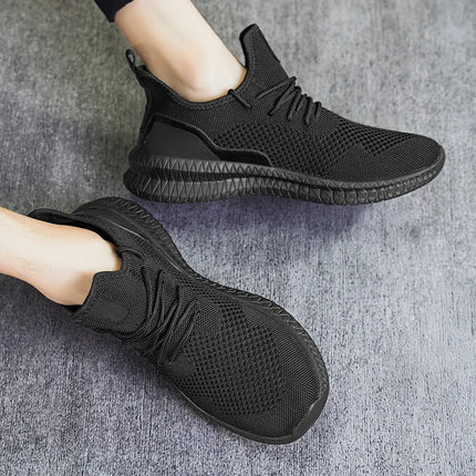 Men’s Breathable Knit Lace-Up Sneakers