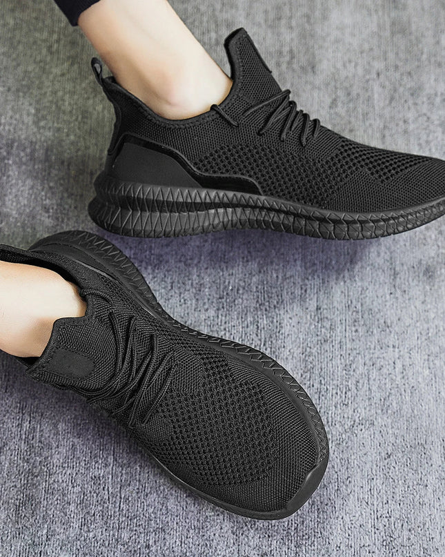 Men’s Breathable Knit Lace-Up Sneakers