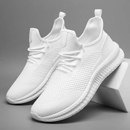 Men’s Breathable Knit Lace-Up Sneakers