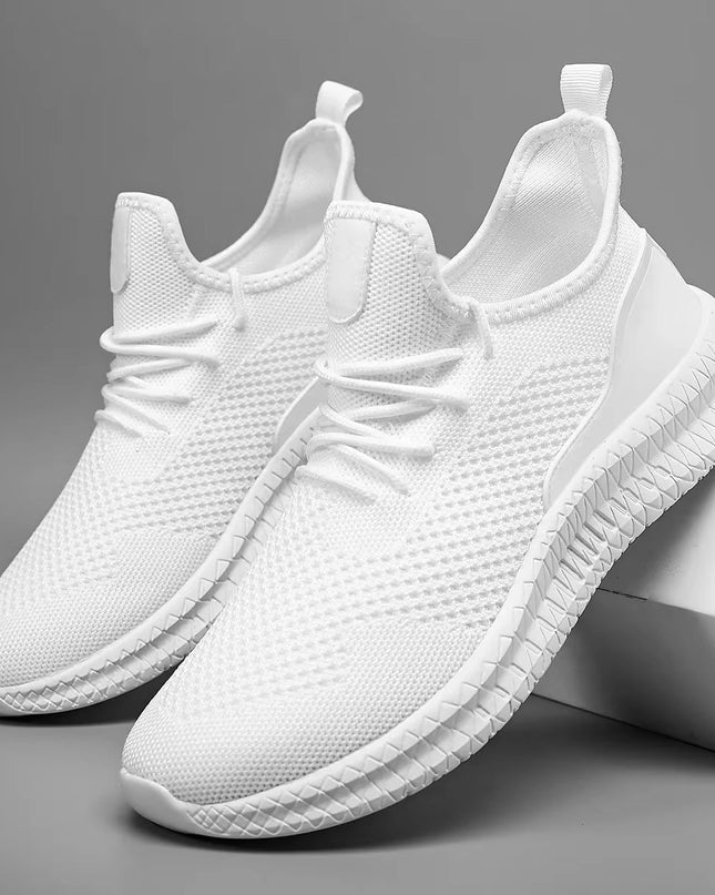 Men’s Breathable Knit Lace-Up Sneakers