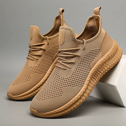 Men’s Breathable Knit Lace-Up Sneakers