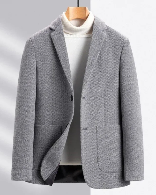Men’s Brushed Texture Notched Blazer