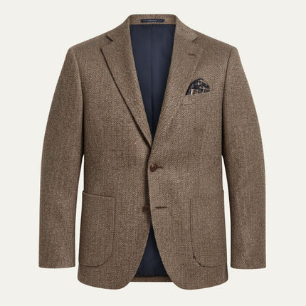 Men’s Business Blazer with Notch Lapel and Patch Pockets