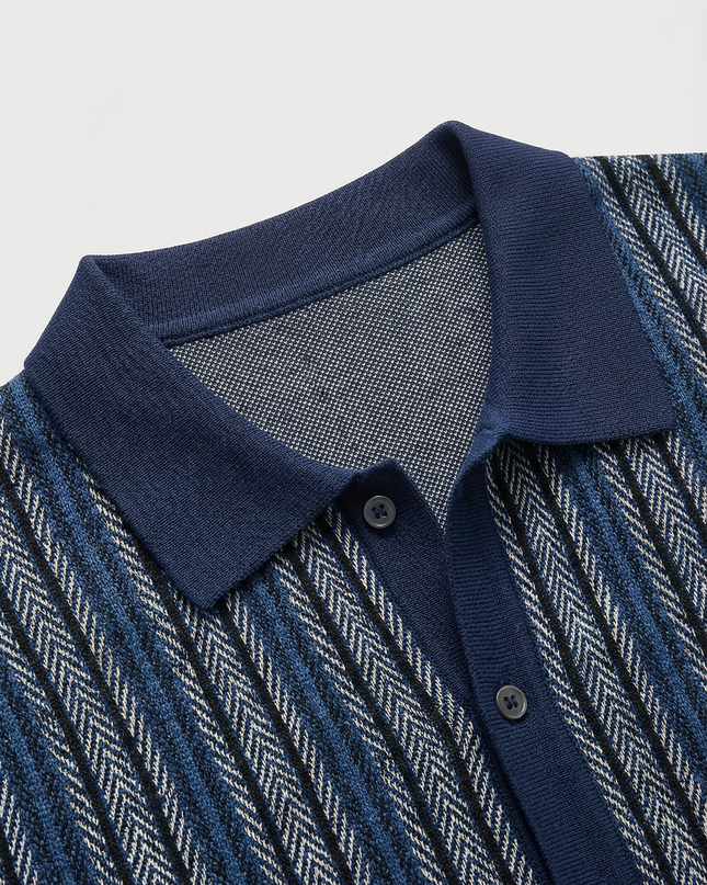 Men’s Button Front Knit Polo