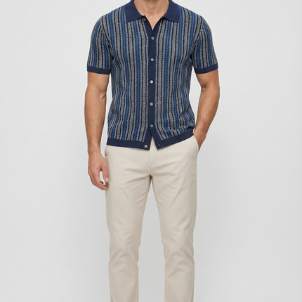 Men’s Button Front Knit Polo