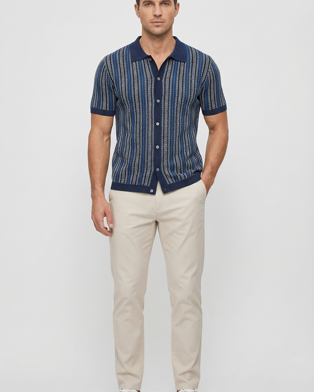 Men’s Button Front Knit Polo