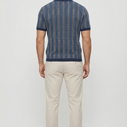 Men’s Button Front Knit Polo