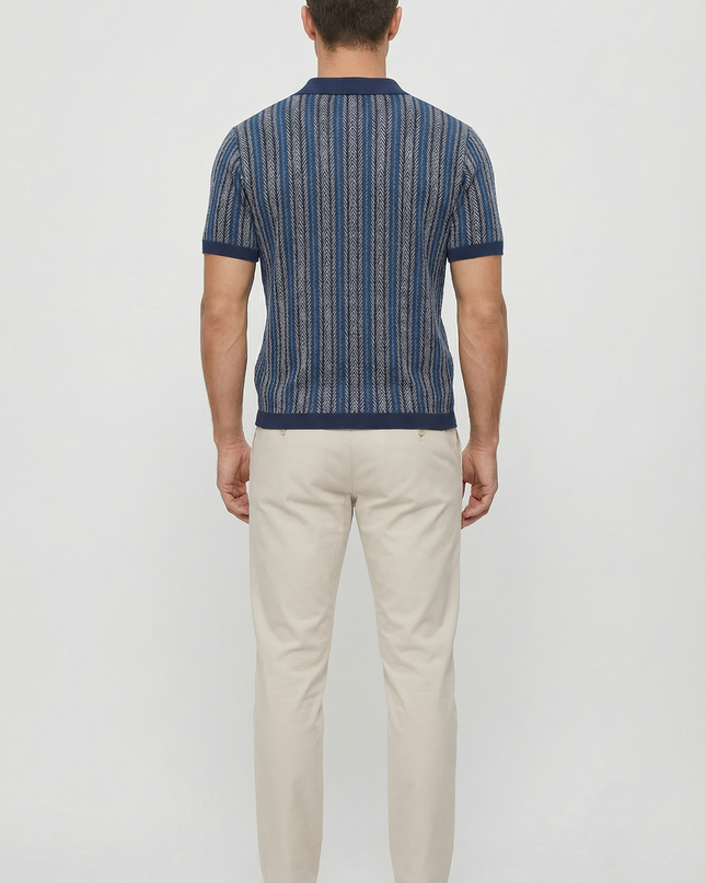 Men’s Button Front Knit Polo