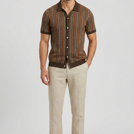 Men’s Button Front Knit Polo