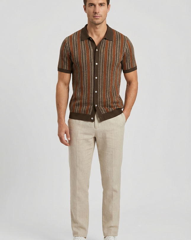 Men’s Button Front Knit Polo