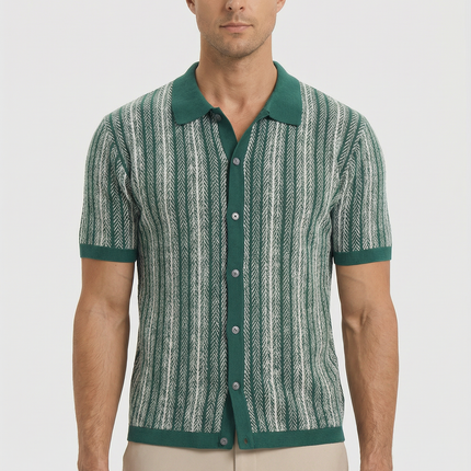 Men’s Button Front Knit Polo