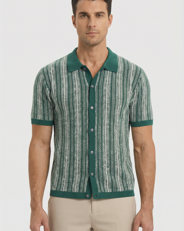 Men’s Button Front Knit Polo