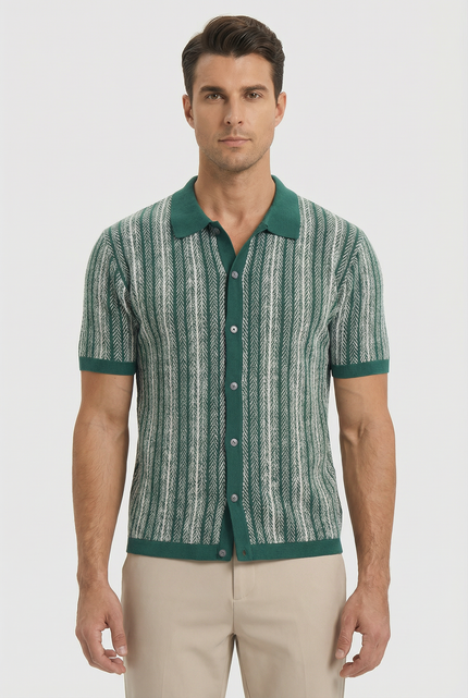 Men’s Button Front Knit Polo