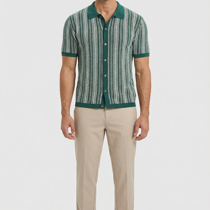 Men’s Button Front Knit Polo
