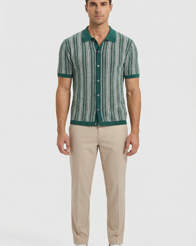 Men’s Button Front Knit Polo