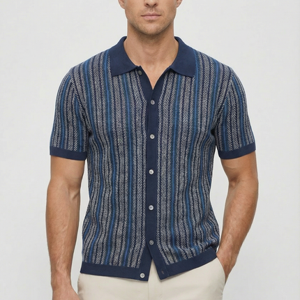 Men’s Button Front Knit Polo