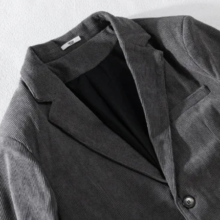 Men’s Casual Blazer with Notch Lapel and Patch Pockets