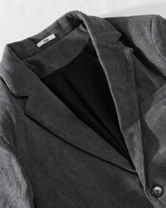 Men’s Casual Blazer with Notch Lapel and Patch Pockets
