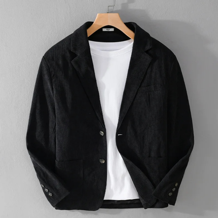 Men’s Casual Blazer with Notch Lapel and Patch Pockets
