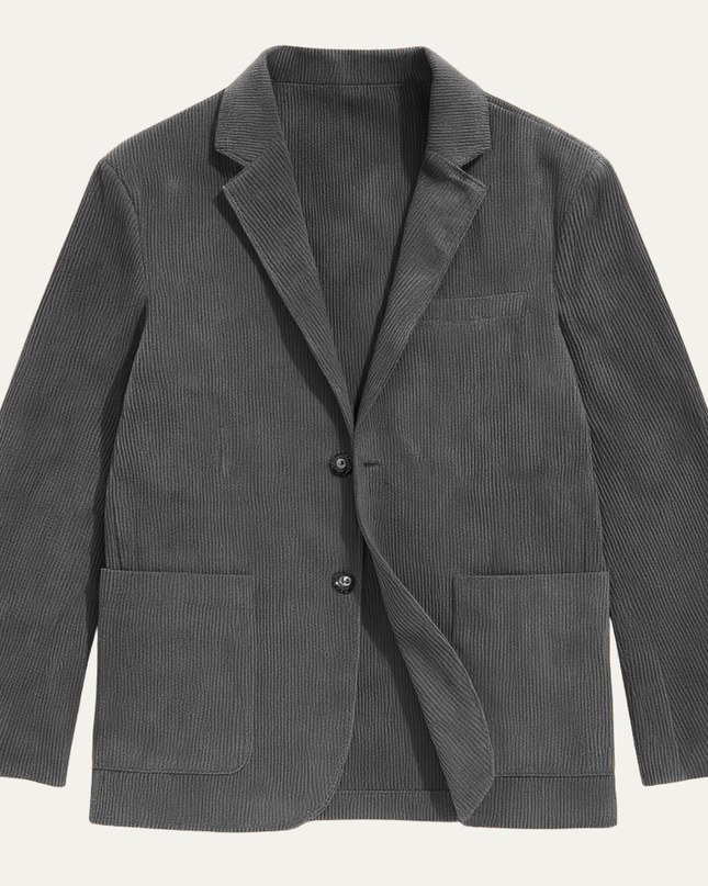 Men’s Casual Blazer with Notch Lapel and Patch Pockets