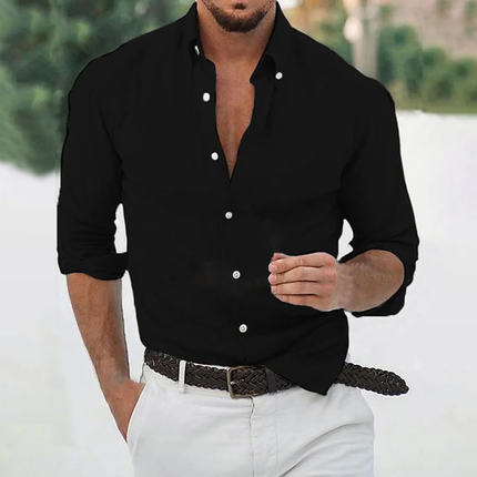 Men’s Casual Lightweight Cotton Hemp Shirt