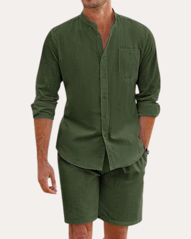 Men’s Casual Shirt and Shorts Set
