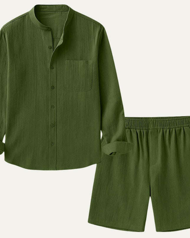 Men’s Casual Shirt and Shorts Set